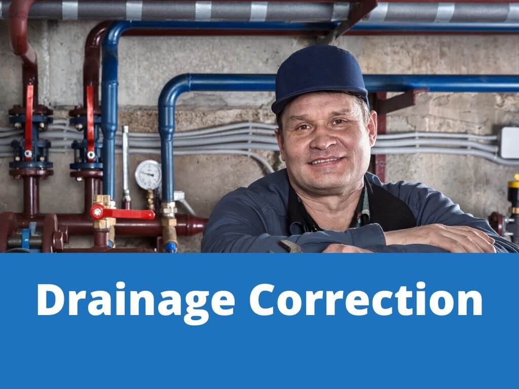 Foundation repair drainage correction